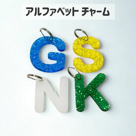 【Oshipi mini】アルファベットチャーム A〜Z 全18色対応／推しカラー×イニシャルで楽しむ！じゃらじゃら推し活チャーム／クリア＆ラメ展開