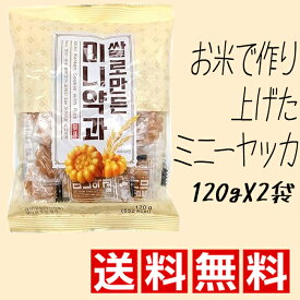 ★メール便送料無料★お米で作り上げたミニーヤッカ 120g×2袋セット 韓国食材 韓国お菓子 美味しいお菓子 お菓子 韓国スナック 韓国食品　ミニ薬菓　ミニー薬菓(ヤッカ)　韓国伝統菓子 ミニヤッカ(薬