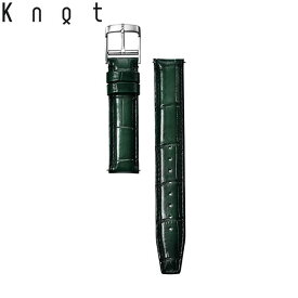 Knot ノット 時計 プレミアムクロコダイルレザー パティーナ仕上げ グリーン ストラップ 時計ベルト 18mm ベルトのみ購入はメール便のため代引き・着日指定・包装不可 スペアベルト 日本製 腕時計 ウォッチストラップ