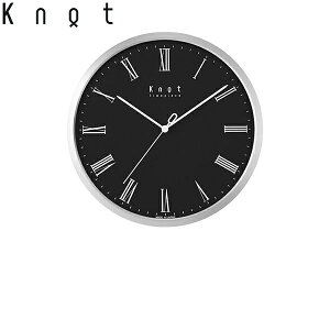 Knot カスタマイズ掛け時計 ローマ数字インデックス ブラック×シルバー 27cm ノットクロック CLOCK Roman スイープセコンド 静かな秒針 日本製 壁掛け時計 音がしない