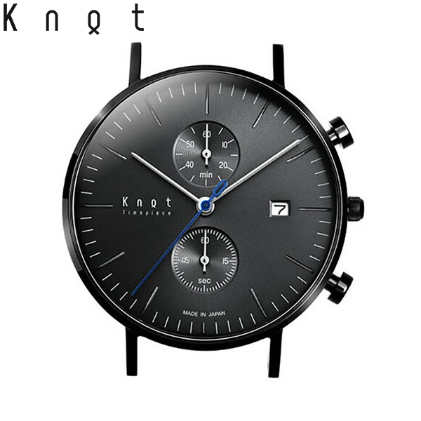 Knot ノット 時計 クラシック クロノグラフ ブラック ＆ グレー 時計本体のみベルト別売り 腕時計 メンズ レディース サファイアガラス 日本製  | Maker’s Watch Knot