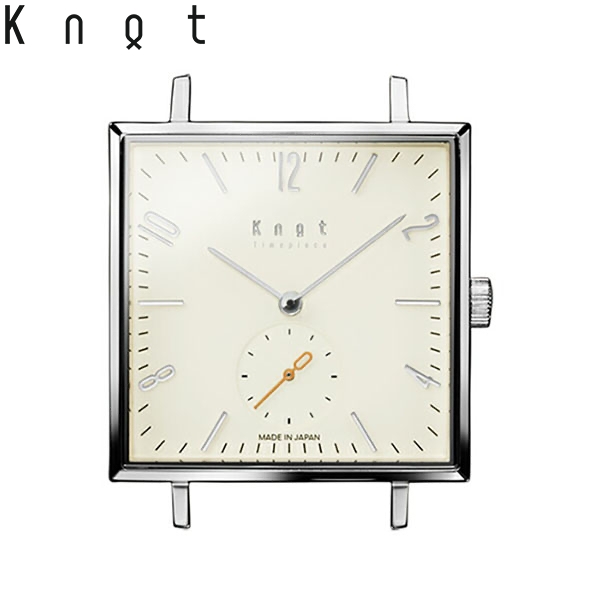 Knot ノット 時計 クラシック スクエアスモールセコンド シルバー＆アイボリー 時計本体のみベルト別売り ウォッチ 男性 女性 サファイアガラス  日本製 腕時計 日本製 | Maker’s Watch Knot