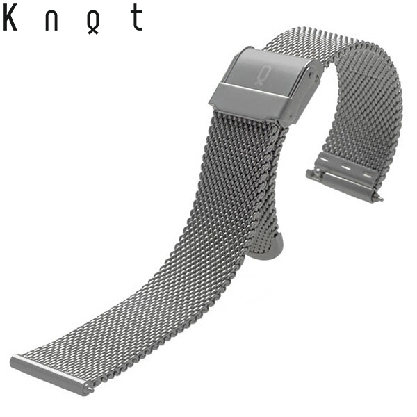 Knot ノット 時計 ミラネーゼ メッシュベルト 時計ベルト 18mm グレー ベルトのみ購入はメール便のため代引き・着日指定・包装不可  スペアベルト ご自分でサイズ調整可能なスライド式バックル ステンレスメッシュ 日本製 | Maker’s Watch Knot