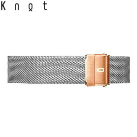Knot ノット 時計 ミラネーゼ メッシュベルト 時計ベルト 18mm シルバー×ローズゴールド ベルトのみ購入はメール便のため代引き・着日指定・包装不可 ベルト ご自分でサイズ調整可能なスライド式バックル ステンレスメッシュ