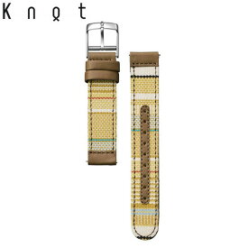 Knot ノット 時計 タケヤリ帆布 ストレートシェイプストラップ 時計ベルト 18mm イエロー×ブラウン ベルトのみ購入はメール便のため代引き・着日指定・包装不可 スペアベルト 日本製 腕時計ストラップ 2025年8月