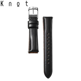Knot ノット 時計 プレミアムコードバン ストラップ テーパードシェイプ 時計ベルト 18mm ブラック ベルトのみ購入はメール便のため代引き・着日指定・包装不可 スペアベルト 日本製 腕時計 ウォッチストラップ 2025年8月