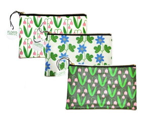 ★発送は通常郵便! ポーチ 北欧 バッグ 花柄 コスメポーチ クラッチバッグ レディース フラワー 雪割草 つりがね草 かわいい おしゃれ お出かけ 旅行 ほっこり 日用品 MY FLORYD DESIGN 北欧