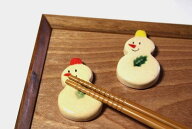 ★発送は郵便で！ マスターズクラフト 箸置き 手作り 陶器 スノーマン 雪だるま かわいい クリスマス ミ…