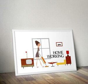 A[g |X^[ HOME WORKING Ǝ z[[LO A3TCY 30X42cm CeA i  z ss A[g   j[N  ^yXg[