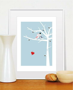 A[g|X^[ A3TCY 30X42cm Love Birds 2H̒ |X^[ ̈ߑւ i  z mg[ ss A[g  CeA   ^yXg[