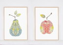 ポスター 北欧　草木の標本 ボタニカル アート APPLE OR PEARS りんご OR 洋梨 50x70cm 北欧ポスター おしゃれ かわいい オリジナル 新…