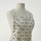 linas リナス 北欧 フィッシュ 魚 さかな柄 リネン＋コットン フリーサイズ 麻綿混紡 かわいい おしゃれ レディース 母の日 キッチン用品 リトアニア