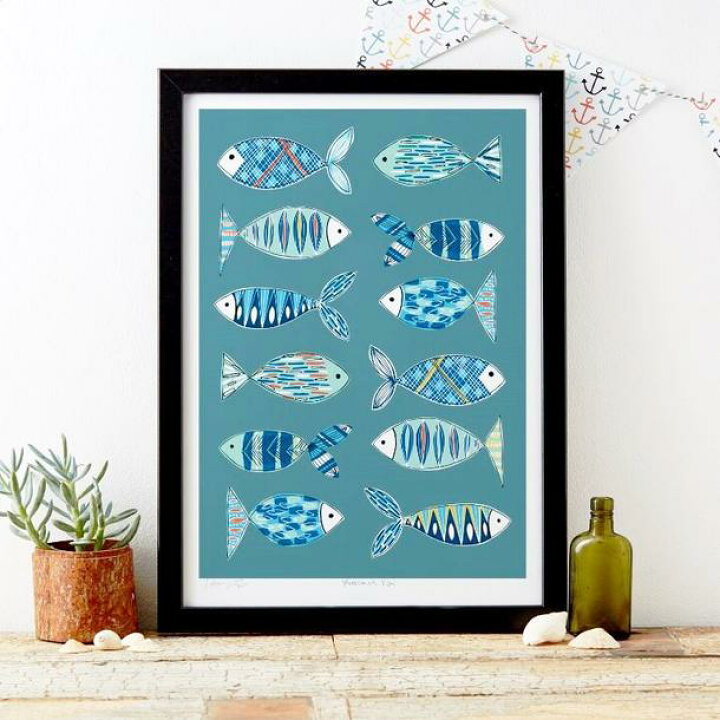 楽天市場 Fish フィッシュ 魚 ポスターおしゃれ A3サイズ かわいい 新生活 アートポスター イギリス かわいい インテリア Jessica Hogarth イギリス雑貨 ノッティング ワールド 輸入雑貨店