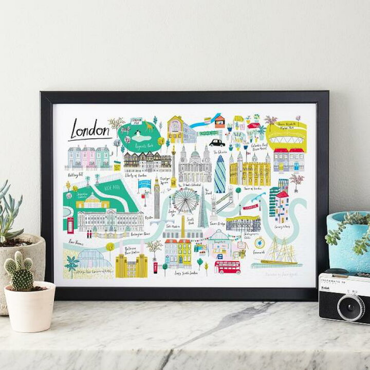 楽天市場 ロンドン London Map ポスター 都市 風景 おしゃれ A3サイズ アートポスター 都市のポスター イギリス インテリア かわいい Jessica Hogarth イギリス雑貨 ジェシカホガース ノッティング ワールド 輸入雑貨店
