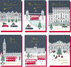 クリスマスカード 封筒付き ロンドン名所 観光地 イラストカード ステーショナリー クリスマス かわいい おしゃれ リバティ バッキンガム宮殿 ロンドンブリッジ ビッグベン フォートナム＆メイソンなど デザイナー ジェシカホガース JESSICA HOGARTH イギリス雑貨