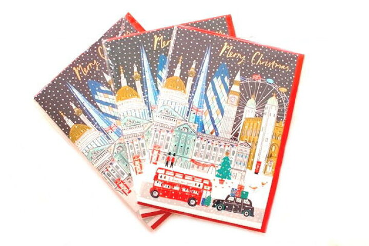 楽天市場 発送は郵便で クリスマスカード 封筒付き ロンドン Skyline スカイライン イラストカード ステーショナリー クリスマス かわいい おしゃれ デザイナー ジェシカホガース Jessica Hogarth イギリス雑貨 ノッティング ワールド 輸入雑貨店