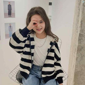 キッズ ファッション 子供服 子供 韓国 母 男子 セーター ジャケット 春 子供 ストライプ ジッパー シャツ 　 　 　 カーディガン トップ