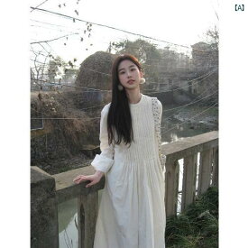 レディース レディース ファッション 韓国 韓国　ヨーロピアン　海外風　ファッション　おしゃれ　かわいい　綺麗 穏か 春 精巧 ウエスト スリム 長袖 ラウンドネック ロング スカート