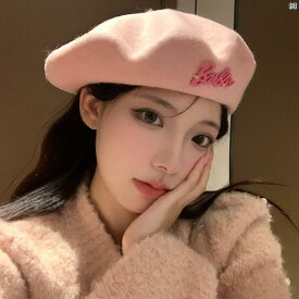 レディース　レディース　ファッション　韓国　韓国ファッション　海外ファッション　かわいい　アメリカン 秋冬 ピンク ベレー 帽 大き 頭囲 小柄 顔 つぼみ 画家帽子