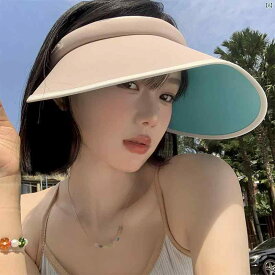 レディース　ファッション　おしゃれ　かわいい　韓国ファッション　海外ファッション ピンク 冷感 太陽 帽子 夏 UV対策 太陽 帽子 ヘッド バンド 大き つば 空 トップ 太陽 帽子
