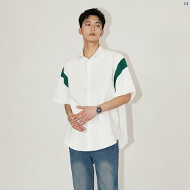 メンズ　韓国ファッション　男性　クール　かっこいい 冷感 半袖 シャツ 夏 韓国 シャツ ハイエンド カジュアル 半袖 シャツ トップ