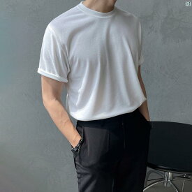 メンズ　韓国ファッション　男性　クール　かっこいい 半袖 Tシャツ 夏 韓国 ラウンドネック コットン カジュアル 無地 半袖 Tシャツ
