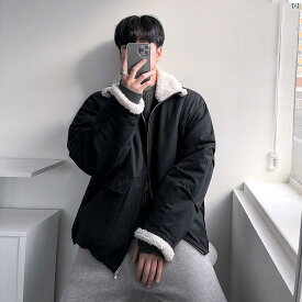 メンズ　韓国ファッション　男性　クール　かっこいい ラムウール コットン コート 冬 ベルベット 厚手 韓国 作業着 コットンコート 暖かい コットンジャケット