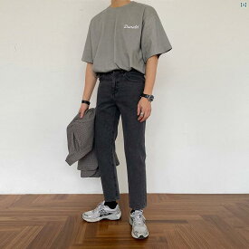 メンズ　韓国ファッション　男性　クール　かっこいい 半袖 Tシャツ 夏 韓国 カジュアル コットン プリント 半袖 Tシャツ トップス 服