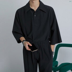 メンズ　韓国ファッション　男性　クール　かっこいい 冷感 半袖 シャツ 夏 韓国 ハイエンド シャツ カジュアル トップ 半袖 シャツ