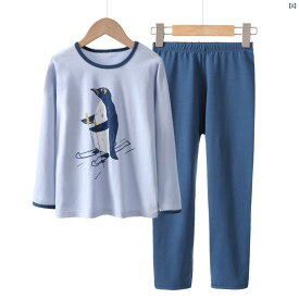 ベビー　子供　キッズ　ファッション　オシャレ　かわいい　似合う 男子 秋冬 肌着 セット コットン A型 男児 パジャマ 大きい 子供用 秋服 長ズボン 2点セット シャツ