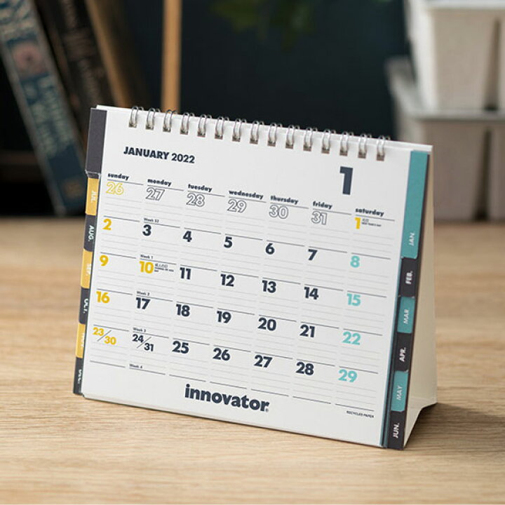 楽天市場 送料無料 Innovator イノベーター カレンダー卓上 22 カレンダー Knox おしゃれ Knoxbrain ノックス スケジュール ビジネス ミニ 卓上カレンダー 年間カレンダー シンプル 卓上 デスク 22年 22カレンダー 机 マンスリー 予定表 書き込み 罫線