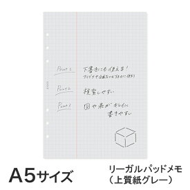 【A5サイズ】限定リフィル：リーガルパッド メモ（上質紙グレー） 80枚 (KNOX ノックス システム手帳 ビジネス手帳 メモリフィル リフィルノート 手帳用紙 A5 手帳 手帳用 ルーズリーフ a5ルーズリーフ 自由帳リフィル 6穴リフィル リフィル 6穴 システム手帳用リフィル )