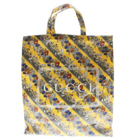 【中古】【GUCCI】グッチ ミディアムフラワートート 575140 花柄 黄色 イエロー マルチカラー コーティングコットンキャンバス　 トートバッグ ユニセックス USED-SA【かんてい局前橋店】 m21-1200207925800123