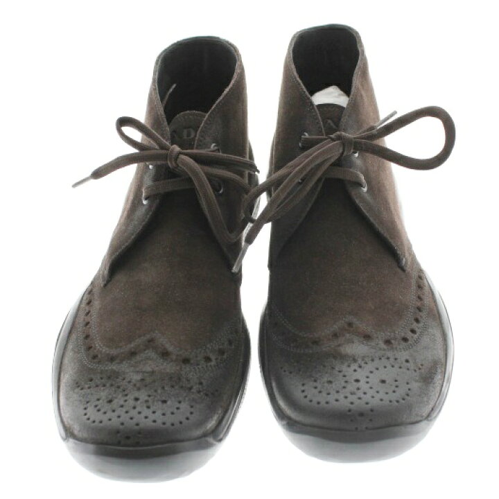 楽天市場】【中古】【PRADA】プラダ スエード チャッカブーツ シューズ  