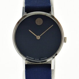 【中古】ZENITH ゼニス MOVADO モバード Wネーム ミュージアムウォッチ 21.0510.355 青文字盤 手巻き レディース 腕時計 USED-B m26-1200296925800891