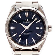 【中古】OMEGA オメガ シーマスター アクアテラ 2517.80 ネイビー文字盤 クオーツ デイト メンズ 腕時計 …