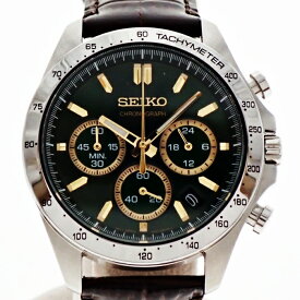 【中古】SEIKO セイコー スピリット SBTR017 8T63-00D0 クロノグラフ クオーツ グリーン文字盤 腕時計 メンズ USED-B m26-1200306925800195