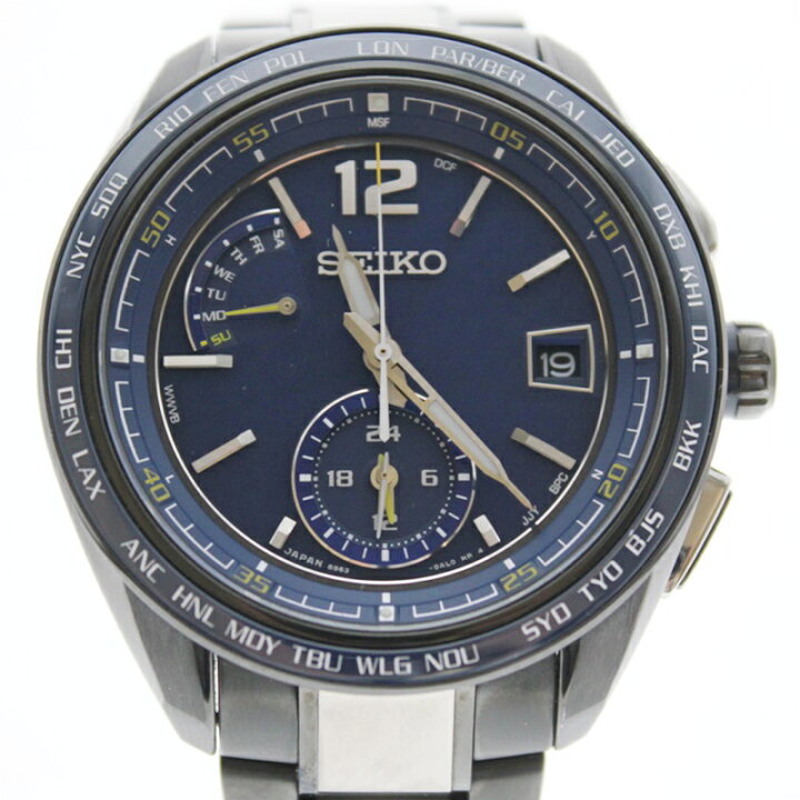 楽天市場】【中古】SEIKO セイコー ブライツ 8B92-0AB0 青文字盤 