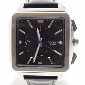 【中古】CASIO　カシオ　オシアナス　クラシックライン　OCW-T5000CL-1AJF　電波ソーラー　ブルートゥース　サファイアガラス　ブラック文字盤　メンズ　チタン　レザー　USED-AB　　m24-1200296925801141