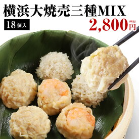 横浜大焼売6個・横浜海老大焼売6個・もち米焼売6個 横浜大焼売三種MIX 計18個入 点心 中華 お取り寄せ 中華 惣菜 焼売 シュウマイ シューマイ しゅうまい ジャンボ 大粒 国産 皇朝 おつまみ 冷凍 グルメ おかず