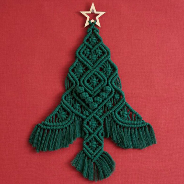楽天市場 東京交易 キット マクラメで作る 聖夜に輝くクリスマスツリー エバーグリーン けいとのコーダ