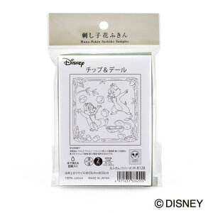 オリムパス 刺し子 花ふきん 布パック Disney ディズニー チップ&デール うぐいす(糸別売り)
