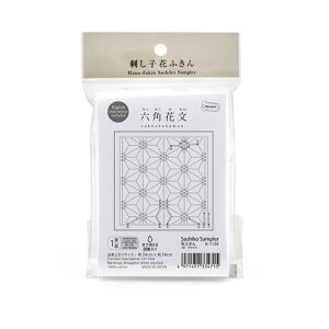オリムパス 刺し子 花ふきん 布パック 六角花文 rokkakukamon 白(糸別売り)