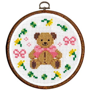 オリムパス 刺しゅうキット テディベア(専用フープ付)