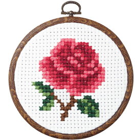オリムパス　刺繍キット　みんなできちゃうシリーズ　バラ（フープ付）
