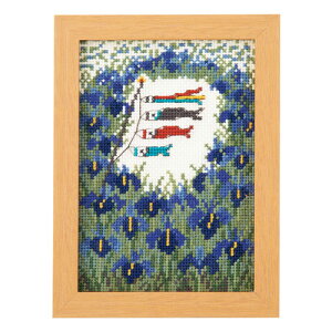 【専用フレーム付】オリムパス 刺しゅうキット 12ヶ月の小さな花風景 5月 菖蒲とこいのぼり