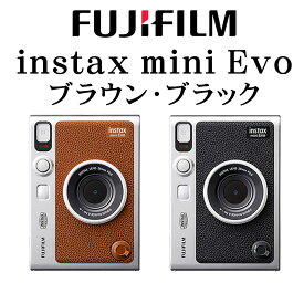 INSTAX mini Evo (Type-C 対応) (ブラウン）(ブラック） インスタントカメラ チェキ フジフイルム FUJIFILM