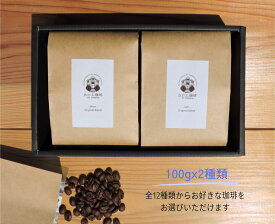 丘の上珈琲 コーヒー ギフト セット コーヒー豆 100g×2種類 全14種から選べる ラッピング・各種のし対応 レギュラーコーヒー 専門店 こだわり 飲み比べ