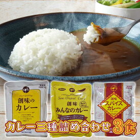 送料無料 メール便 カレー レトルト 創味カレー 3種 3食 詰め合わせ セット 業務用 ポイント消化 買いまわり 防災 食品 食料品 ローリングストック 非常食 通販 保存食 常温保存 おかず 惣菜 時短 簡単 レトルトカレー