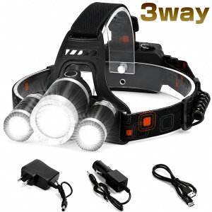 �w�b�h���C�g LED USB�[�d�� �����P�x 3���� 18650�d�r2�{�t�� �V�K�[�\�P�b�g�[�d AC�A�_�v�^�[ USB/AC/�V�K�[�\�P�b�g �h�� �A�E�g�h�A ��Ɠ� �A�E�g�h�A�p �Y�[��4��_�����[�h �c�ʕ\���@�\ 
